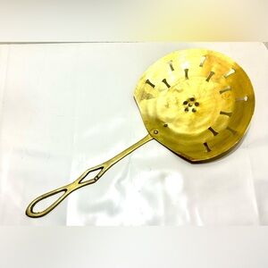 Vintage Brass Sieve Strainer Skimmer, Home Decor India 18.5"